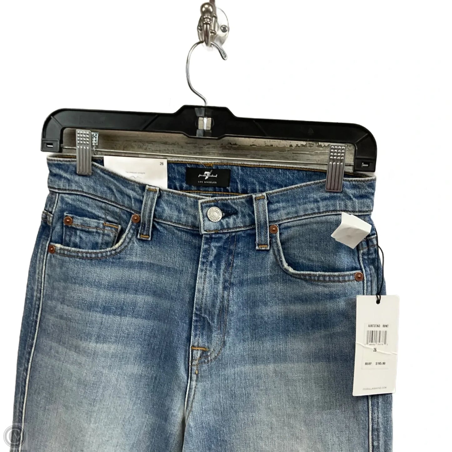Jeans Straight By 7 For All Mankind In Blue Denim, Size: 2