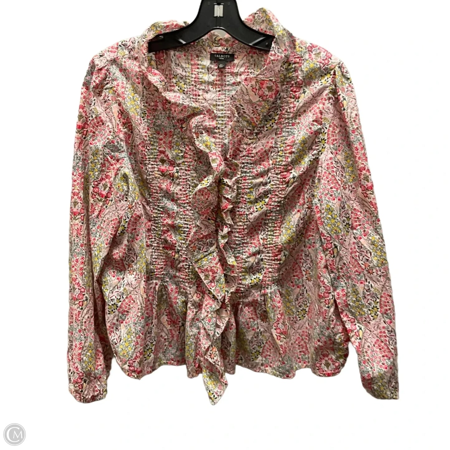Blouse Long Sleeve By Talbots In Pink, Size: Lp