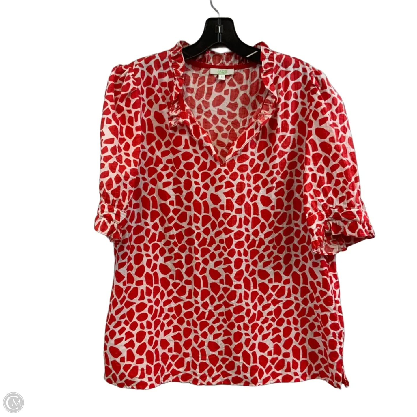 Blouse Short Sleeve By Jade In Red, Size: L