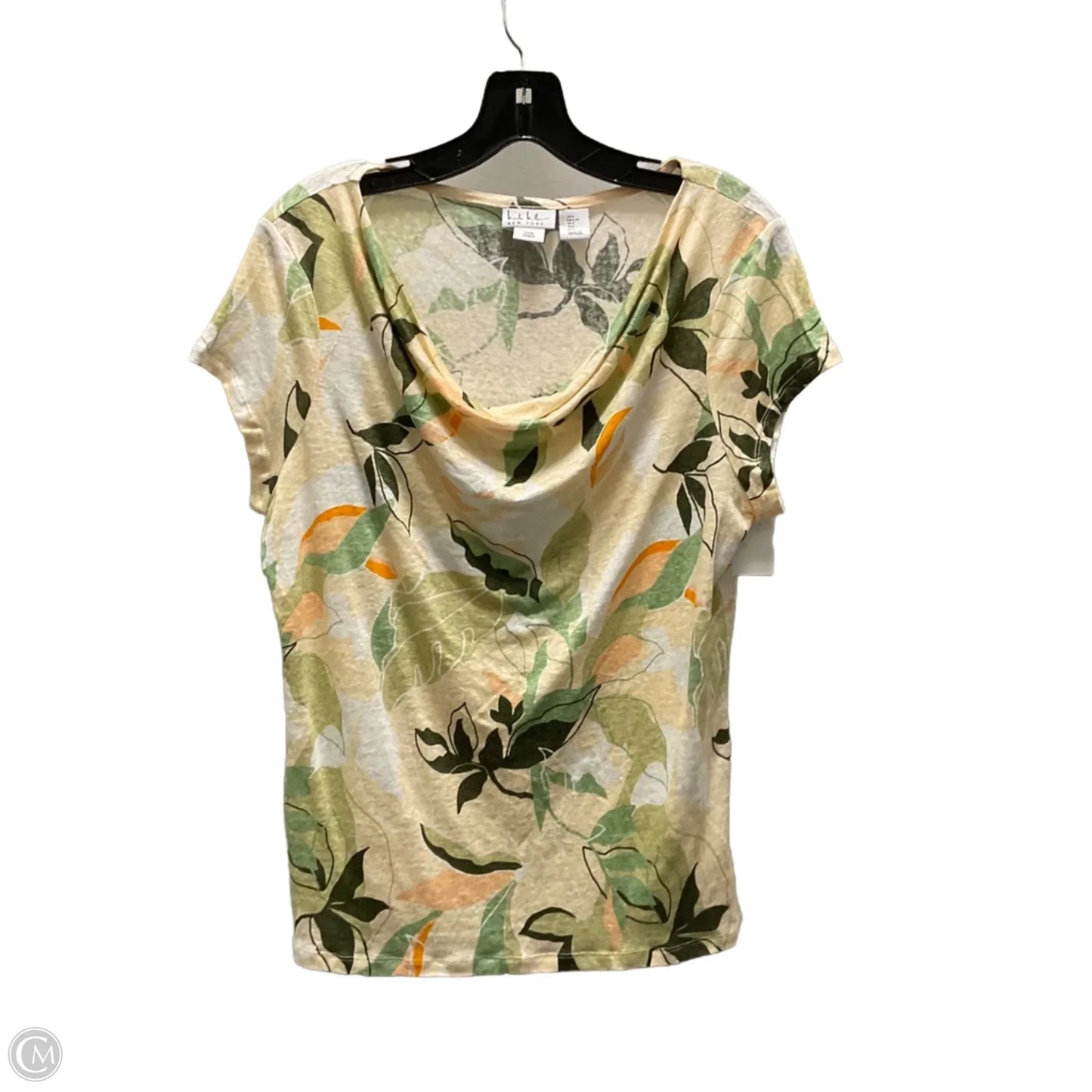 Top Short Sleeve By Nicole Miller In Green, Size: L