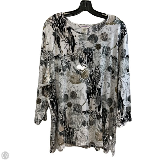 Top 3/4 Sleeve By Allison Daley In White, Size: 2x