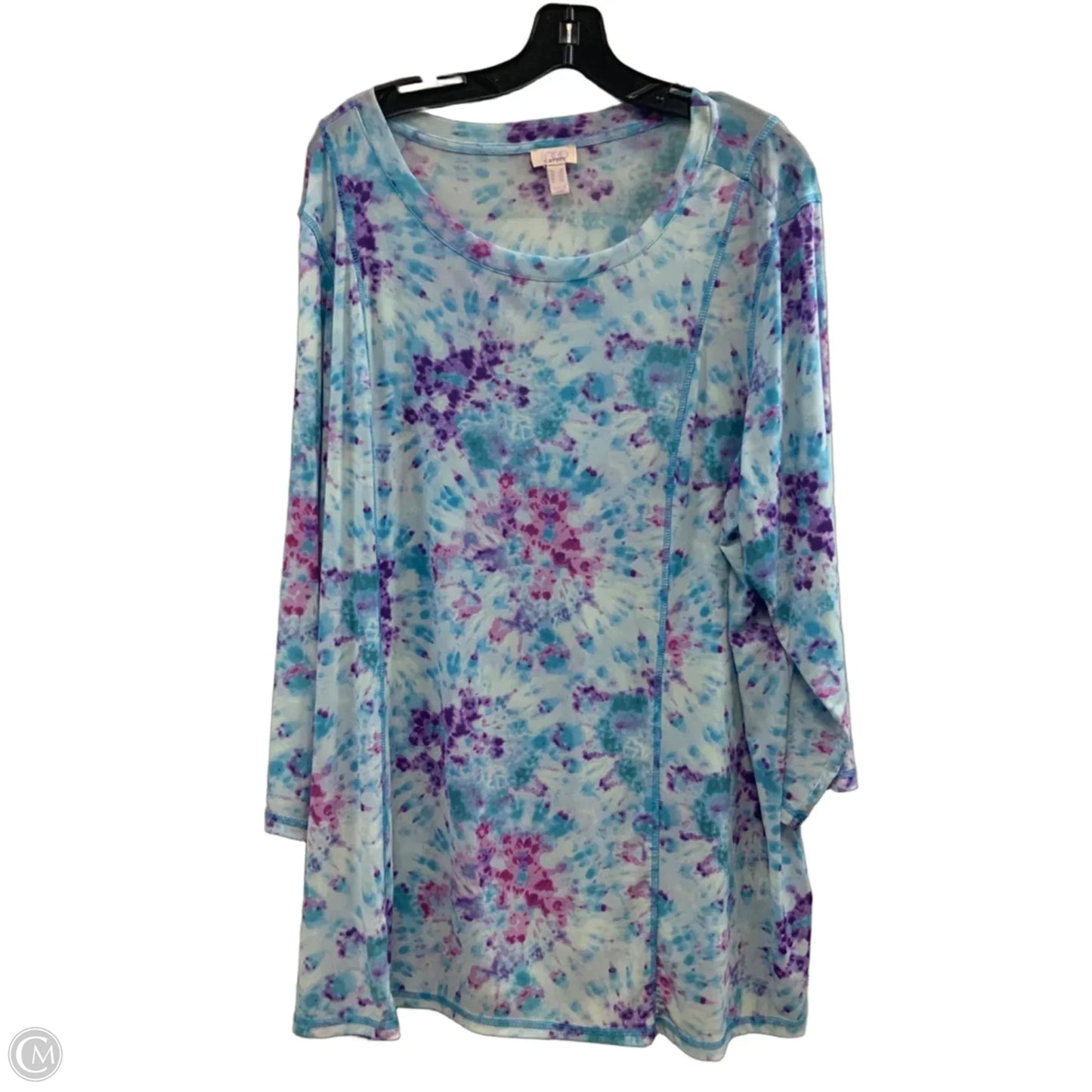 Top 3/4 Sleeve Basic By Logo In Blue, Size: 3x