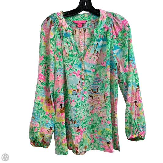 Blouse Long Sleeve By Lilly Pulitzer In Green, Size: M
