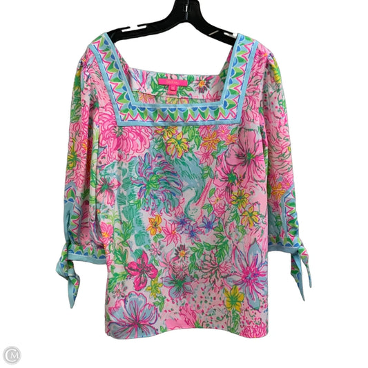 Blouse 3/4 Sleeve By Lilly Pulitzer In Pink, Size: M