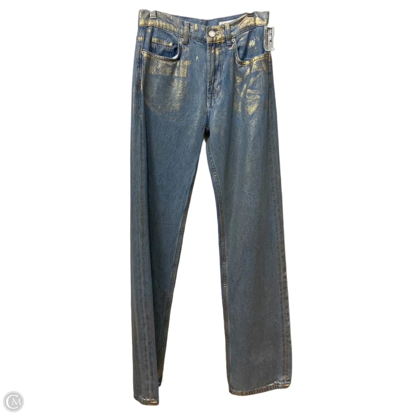Jeans Straight By Zara In Blue Denim, Size: 0