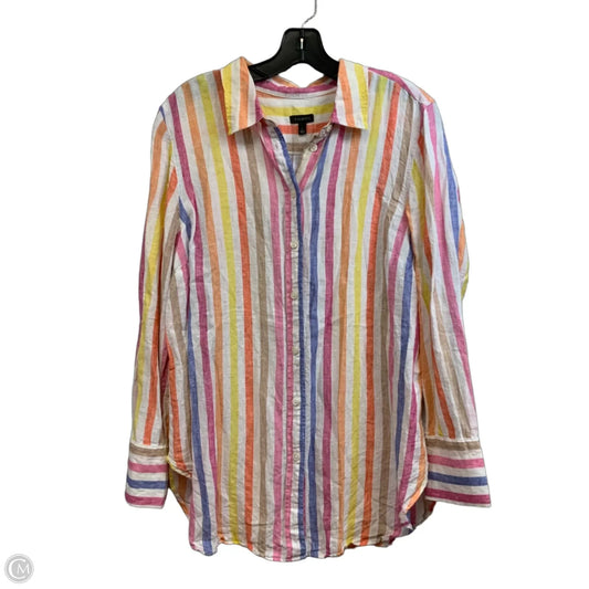 Blouse Long Sleeve By Talbots In White, Size: L