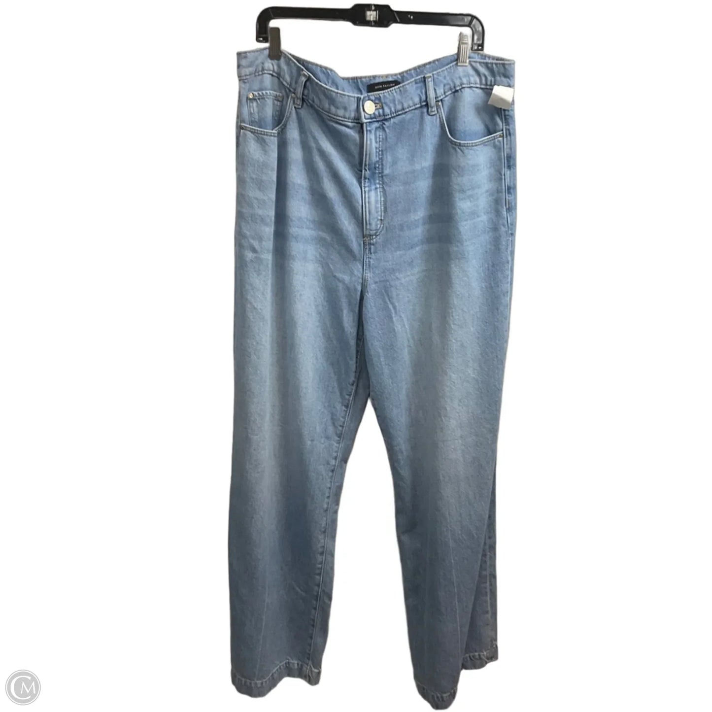 Jeans Wide Leg By Ann Taylor In Blue Denim, Size: 16