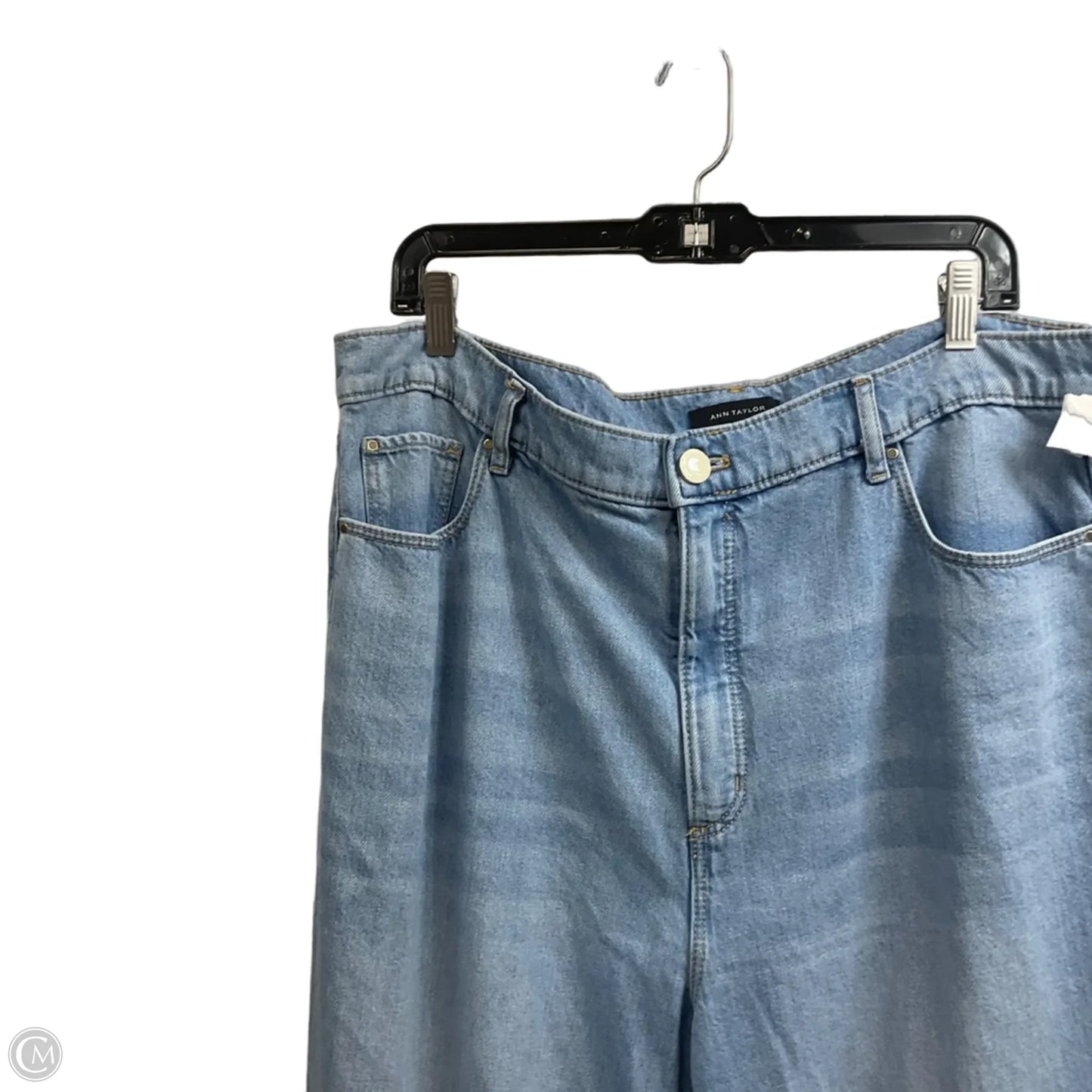 Jeans Wide Leg By Ann Taylor In Blue Denim, Size: 16