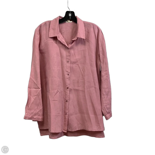 Blouse Long Sleeve By Eileen Fisher In Red, Size: M