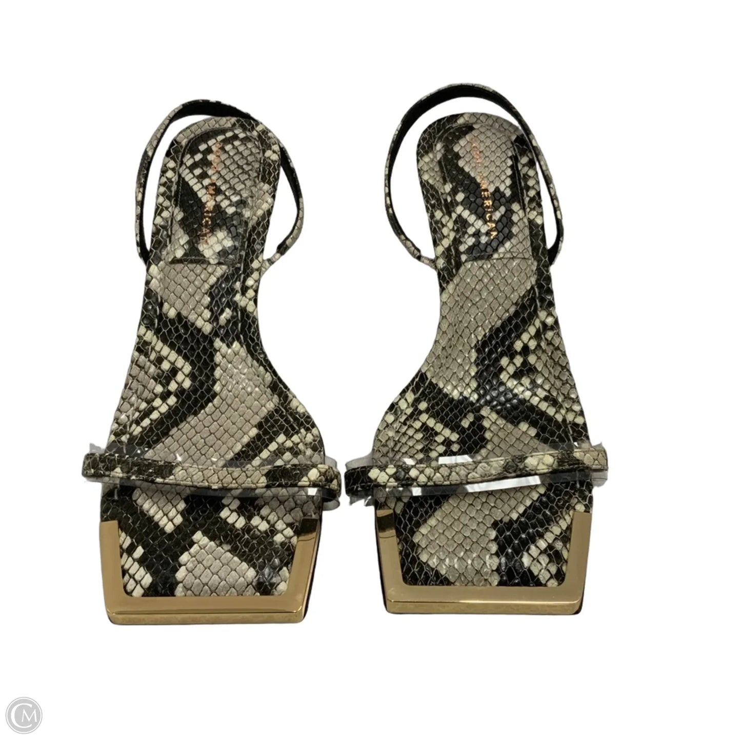 Sandals Heels Kitten By Good American In Snakeskin Print, Size: 7
