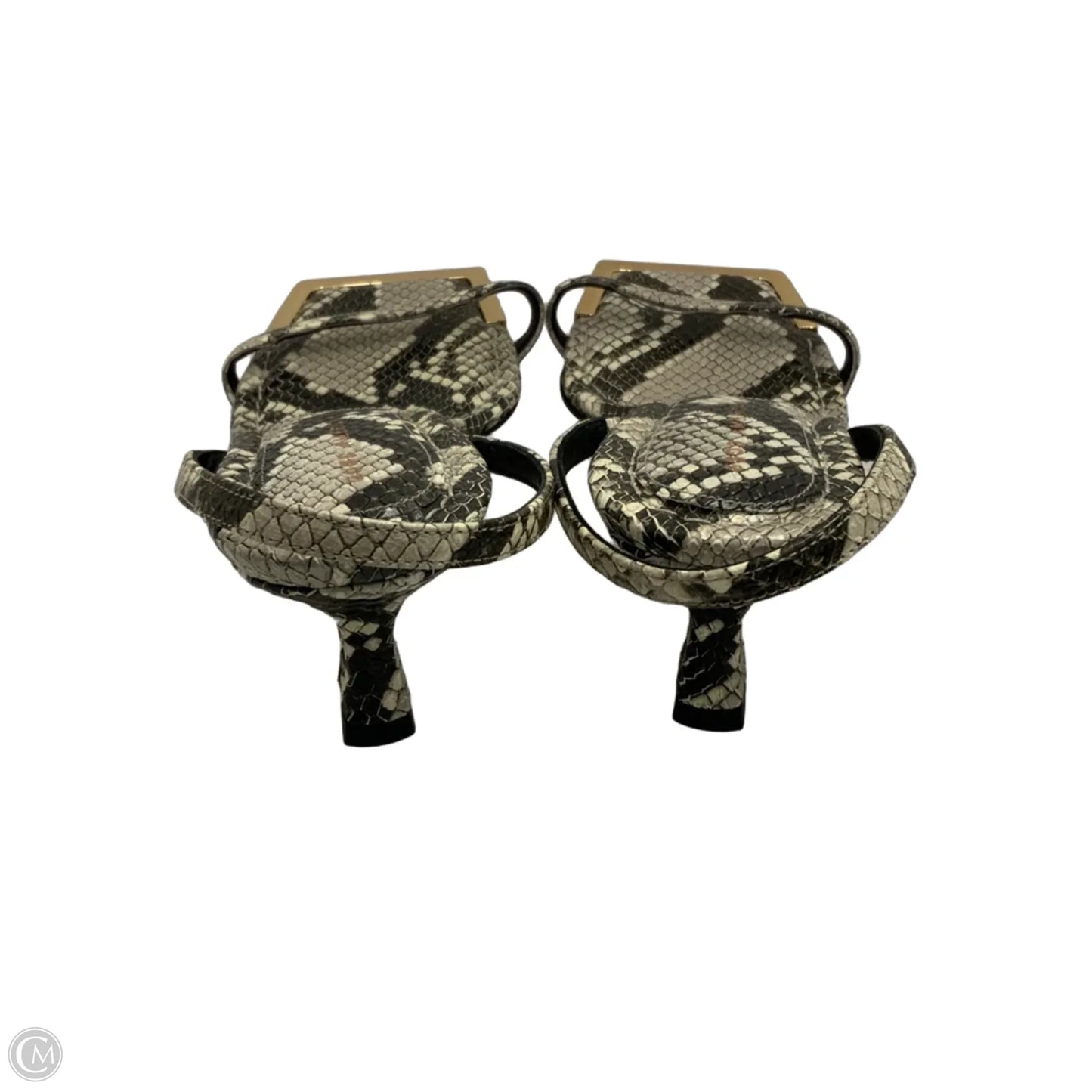 Sandals Heels Kitten By Good American In Snakeskin Print, Size: 7