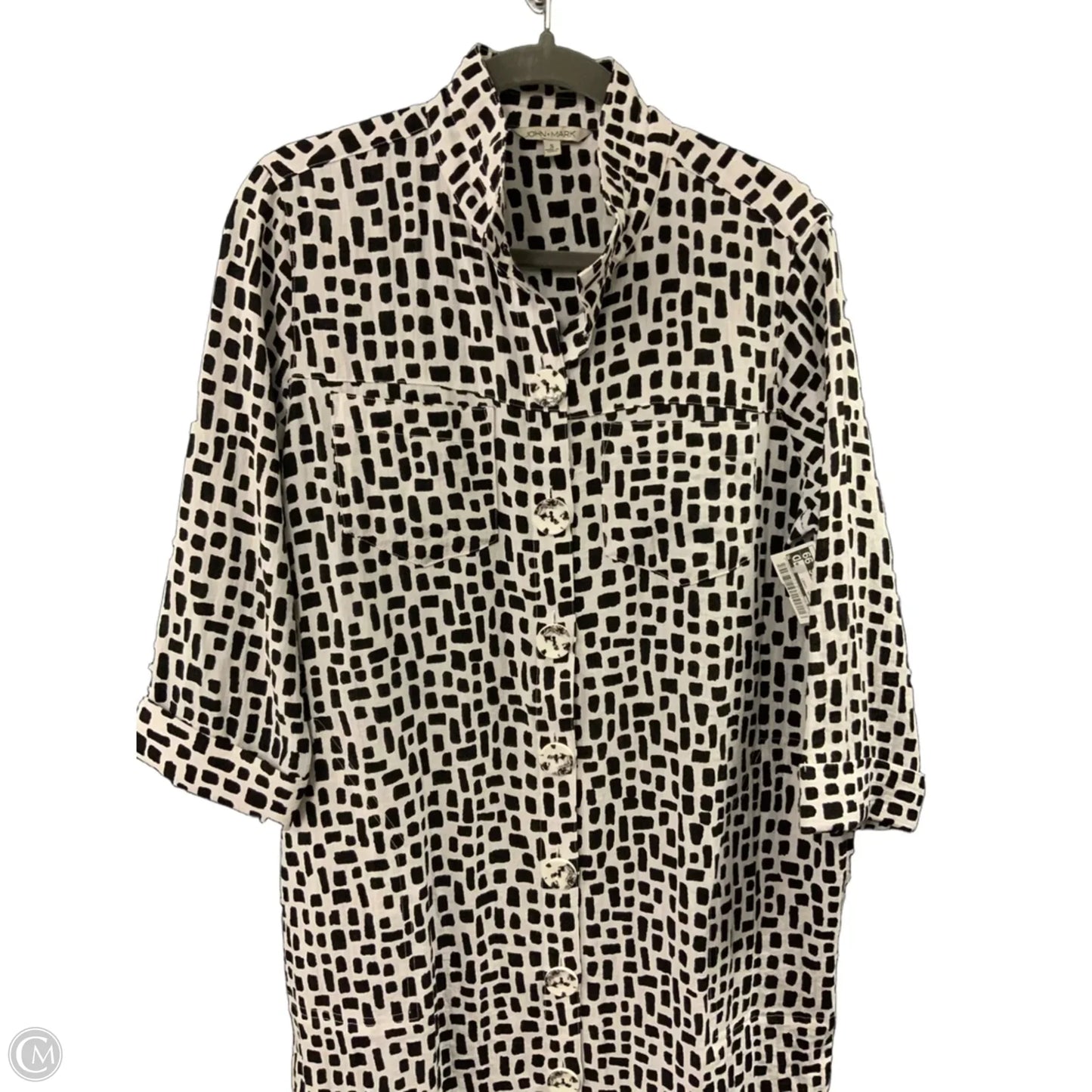 Dress Casual Short By John Mark In Black & White, Size: S