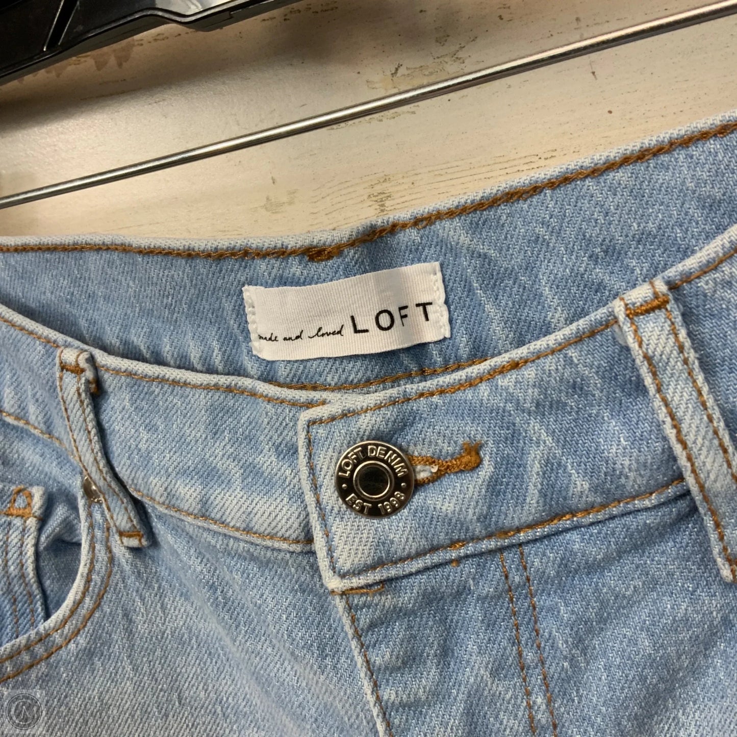 Jeans Straight By Loft In Blue Denim, Size: 4