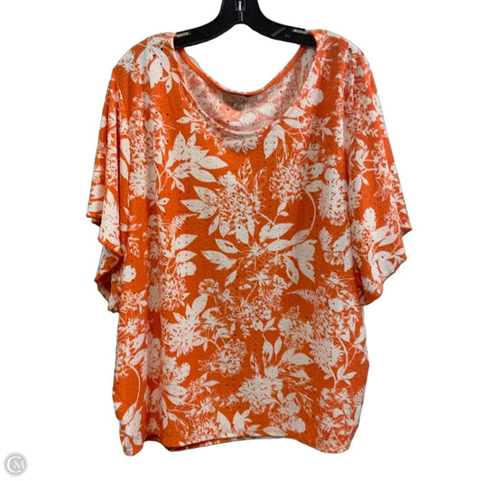 Top Short Sleeve By Misia In Orange, Size: 3x