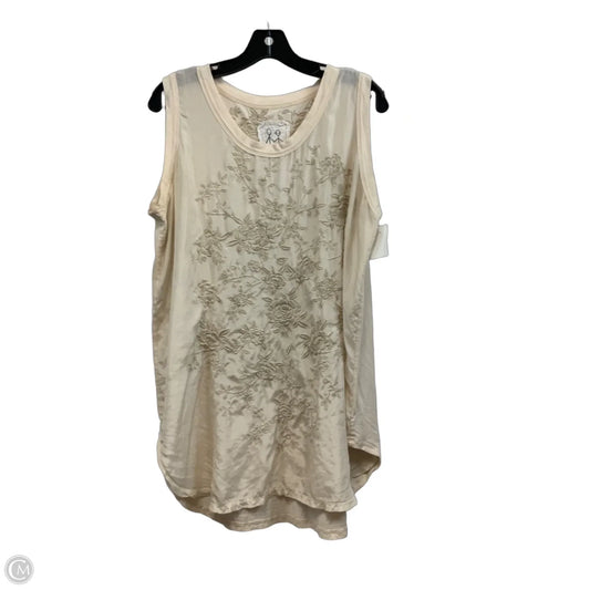 Top Sleeveless By Johnny Was In Cream, Size: Xl