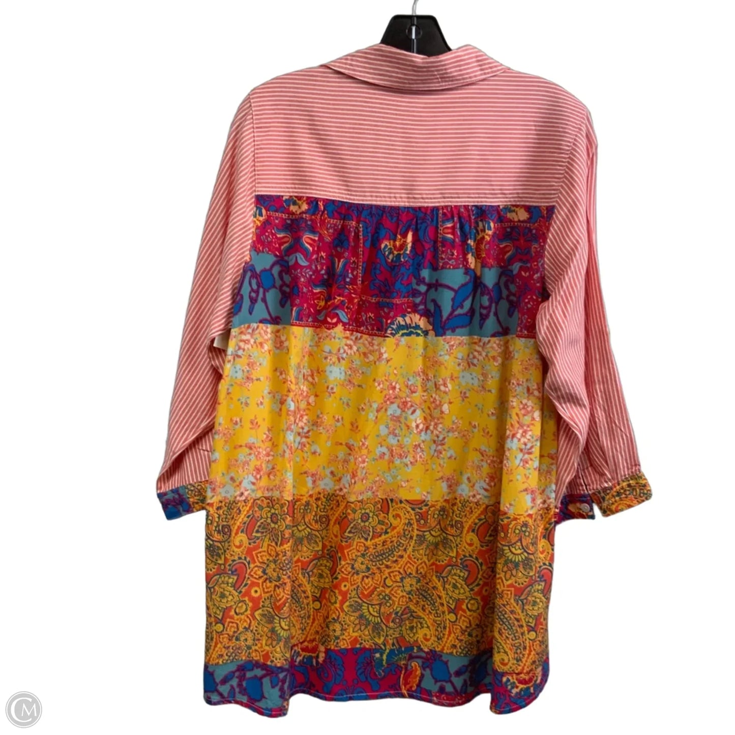Blouse Long Sleeve By Intro In Red, Size: 1x