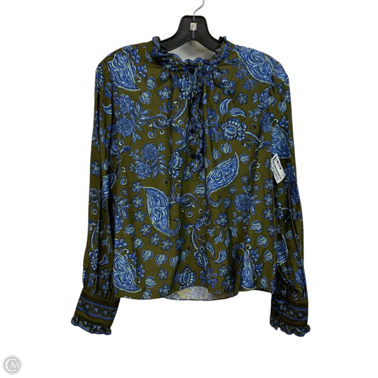 Blouse Long Sleeve By Cartolina In Green, Size: L
