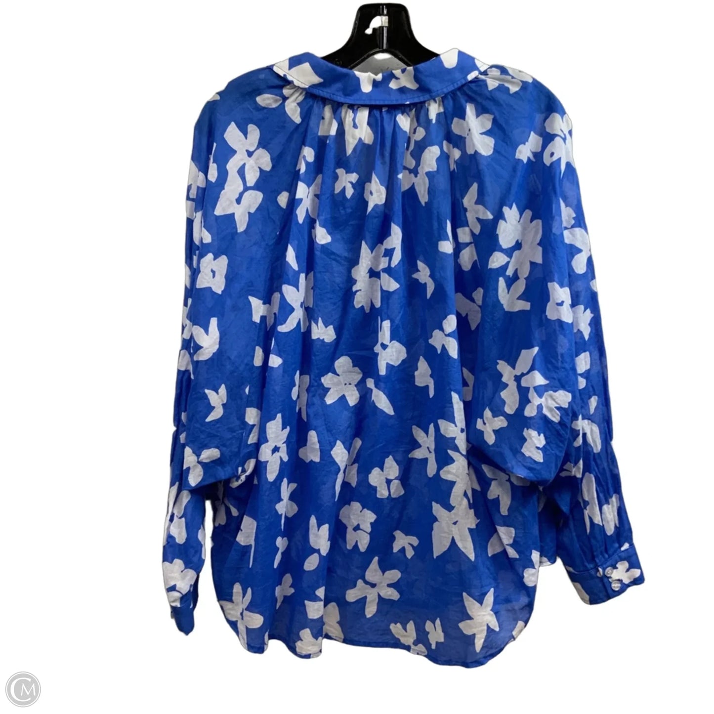 Blouse Long Sleeve By FINLEY In Blue, Size: M