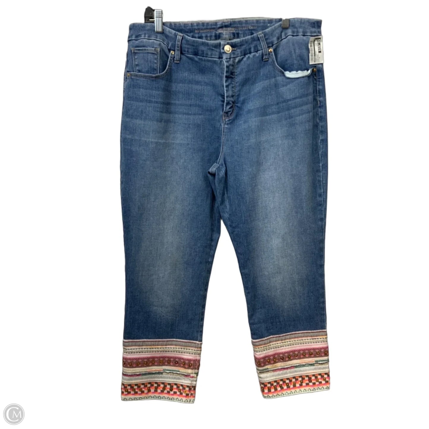 Jeans Straight By Chicos In Blue Denim, Size: 16