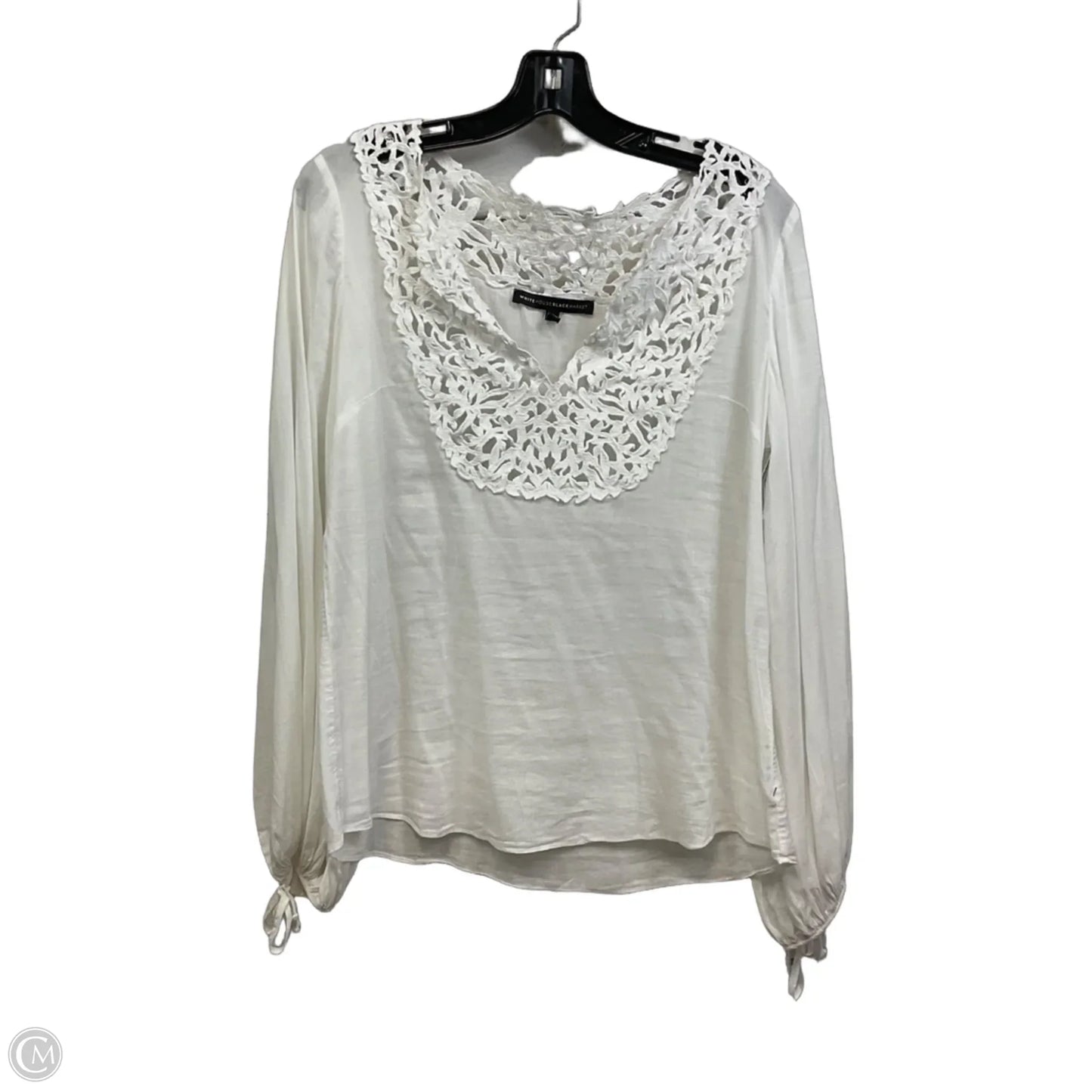 Blouse Long Sleeve By White House Black Market In White, Size: S