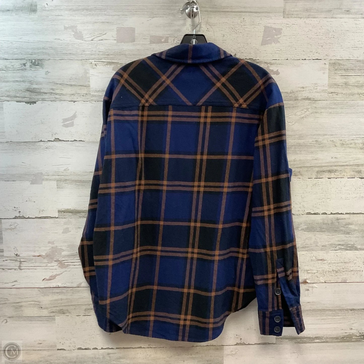 Top Long Sleeve By Good American In Blue, Size: M