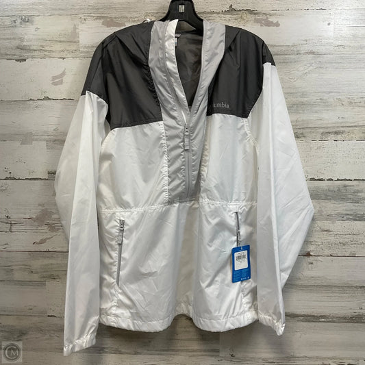 Jacket Windbreaker By Columbia In White, Size: M