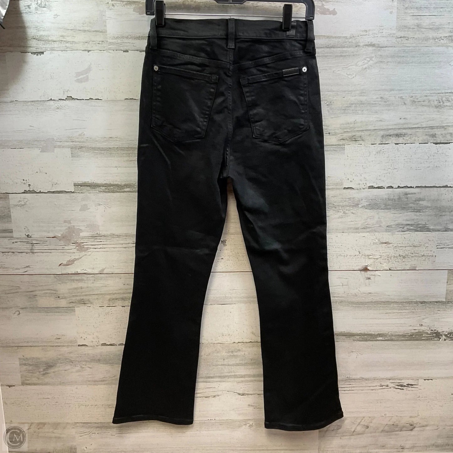 Jeans Boot Cut By 7 For All Mankind In Black Denim, Size: 4