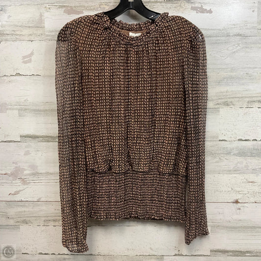 Top Long Sleeve By Joie In Black & Tan, Size: L