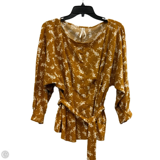 Top Long Sleeve By Anthropologie In Gold, Size: S
