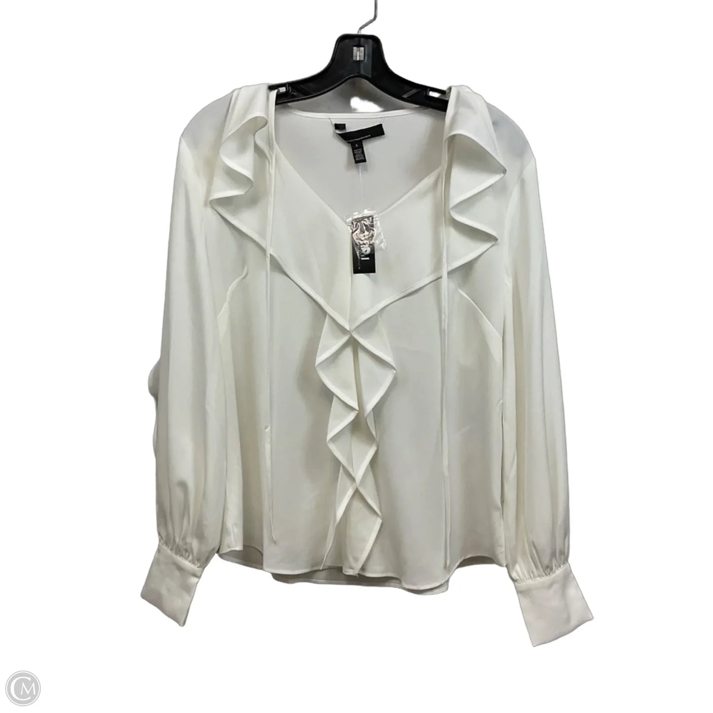 Top Long Sleeve By White House Black Market In White, Size: S