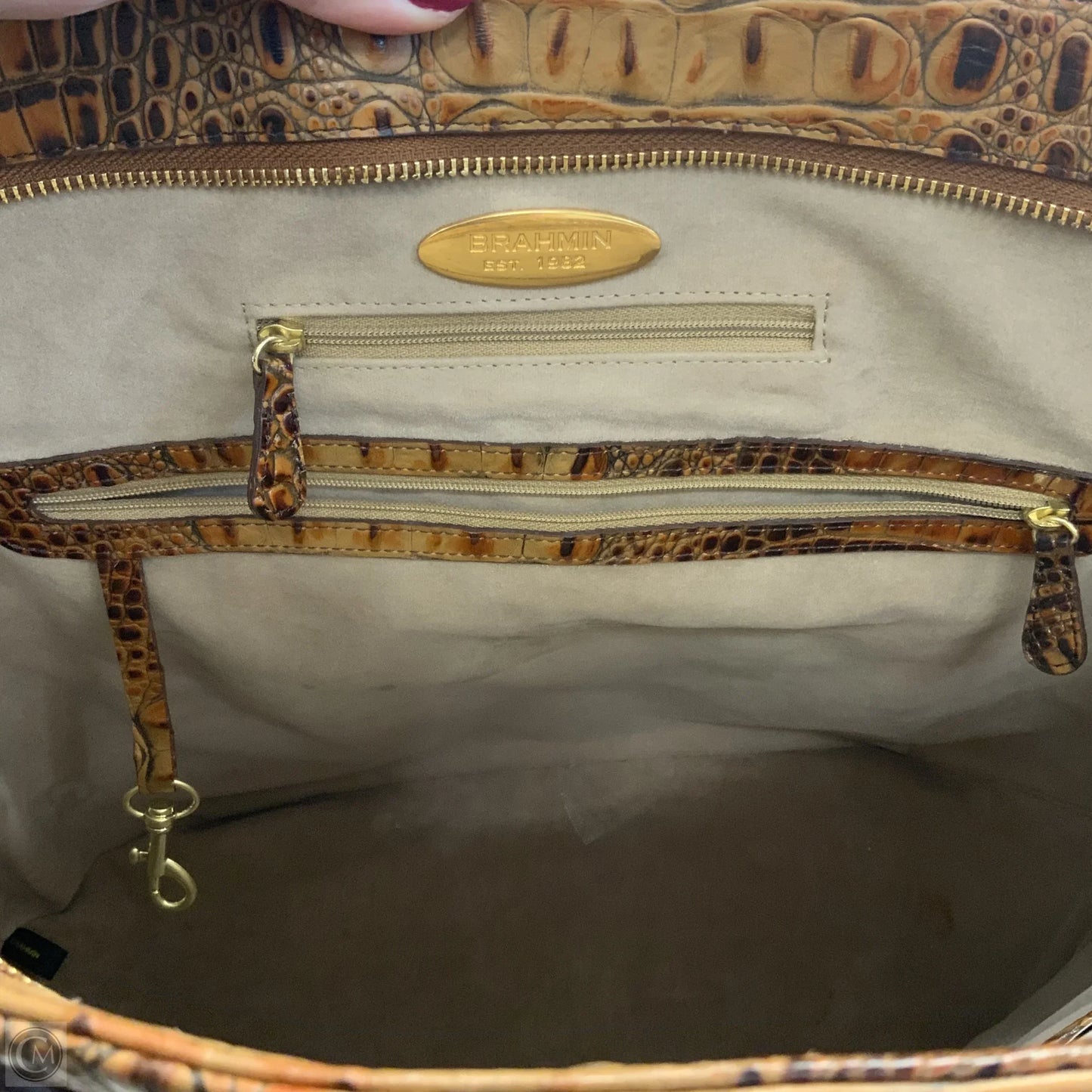 Handbag Designer By Brahmin, Size: Large