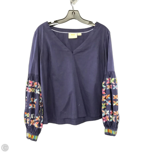 Top Long Sleeve By Maeve In Navy, Size: 12