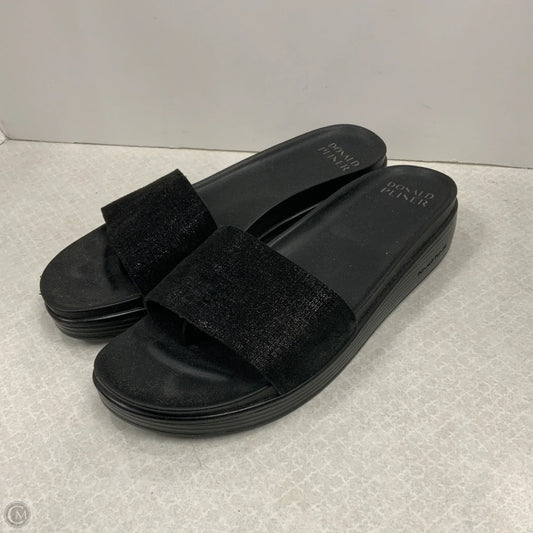 Sandals Flats By Donald Pliner In Black, Size: 11