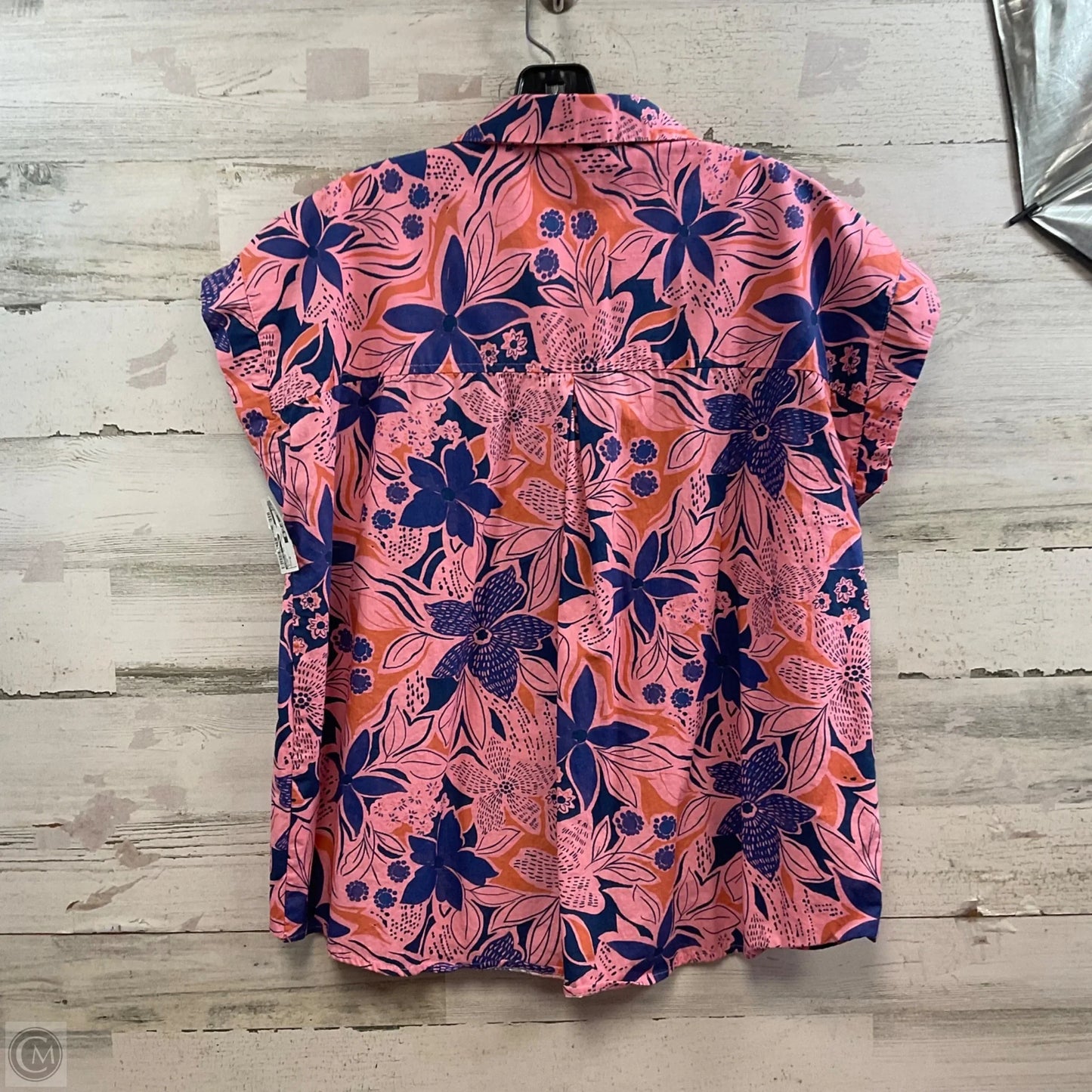Blouse Short Sleeve By Karlie In Pink, Size: M