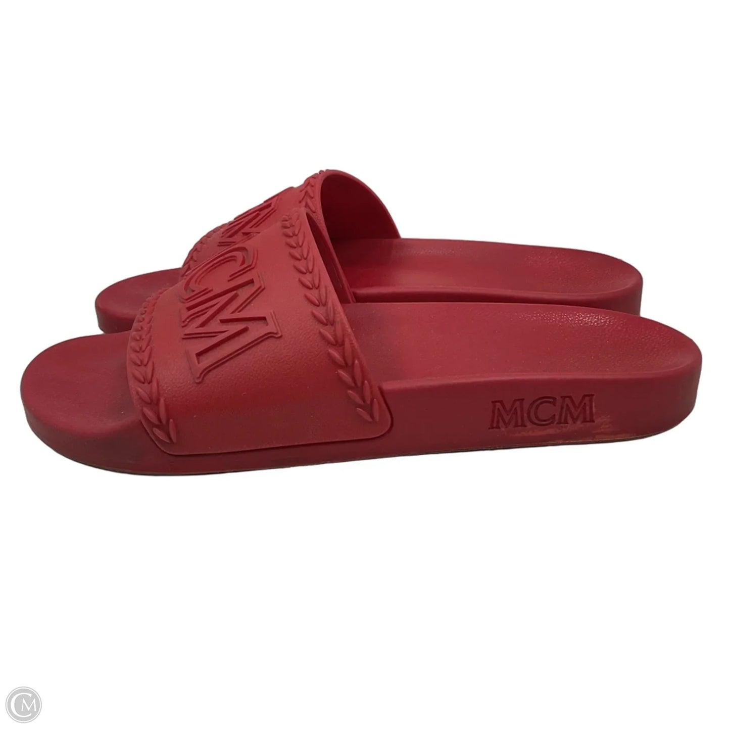 Sandals Luxury Designer By Mcm In Red, Size: 11