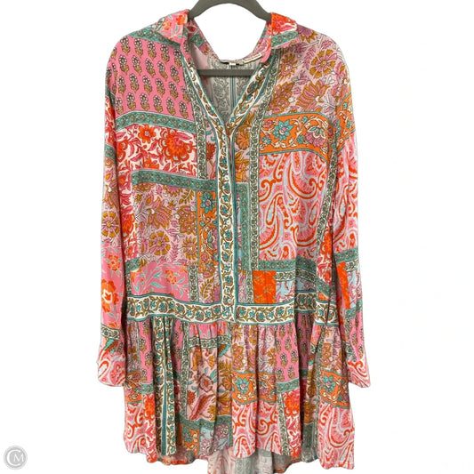 Dress Casual Short By Tolani Collection In Pink & White, Size: Xl