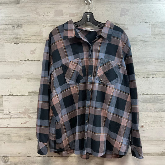 Top Long Sleeve By Natural Reflections In Plaid Pattern, Size: 2x