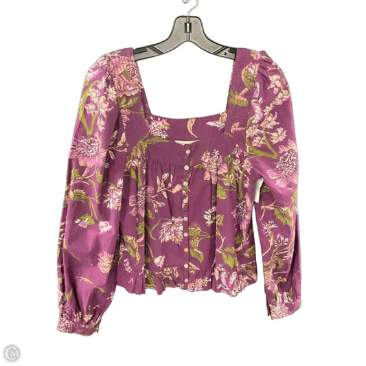 Blouse Long Sleeve By Love The Label In Purple, Size: S