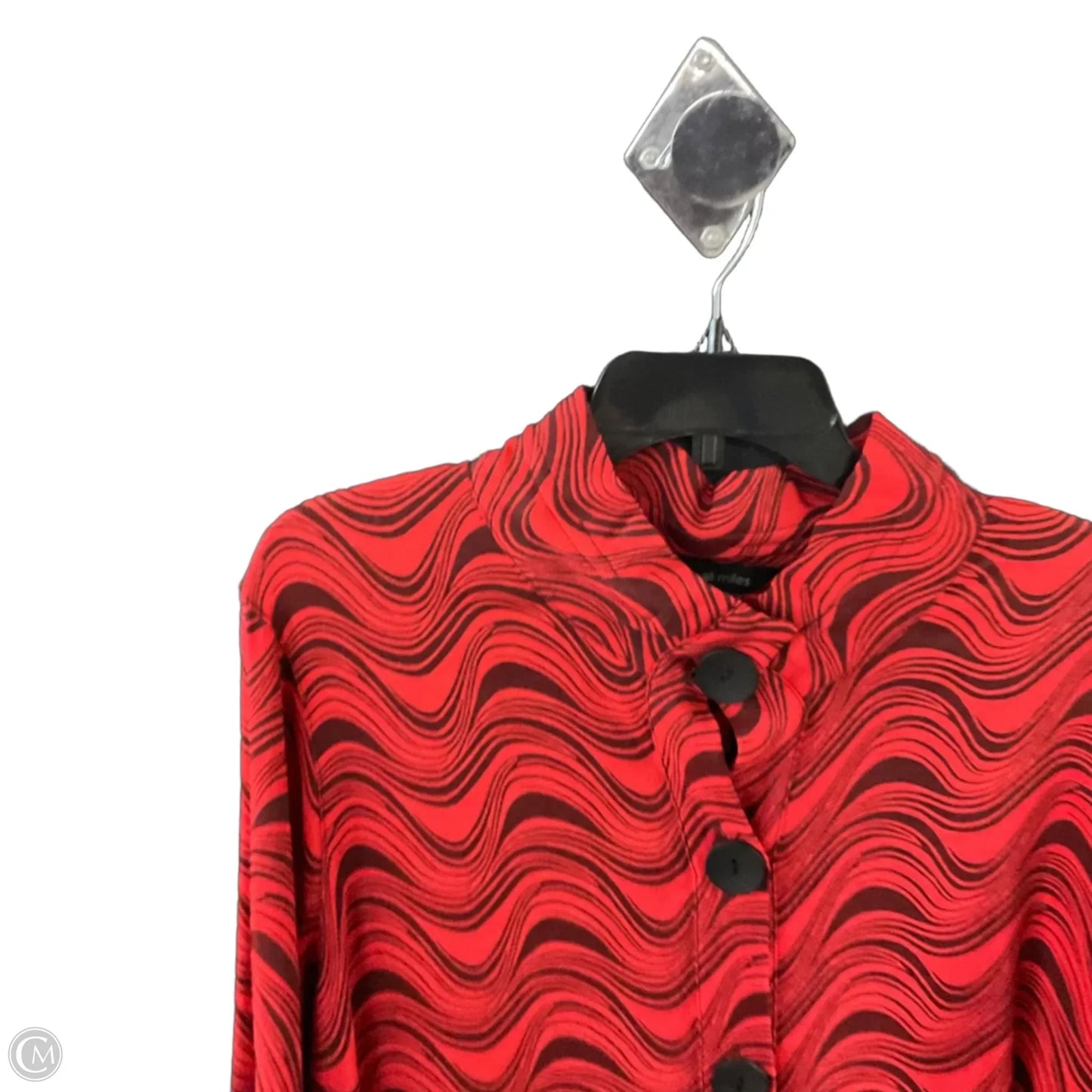 Blouse Long Sleeve By Ali Miles In Red, Size: 3x