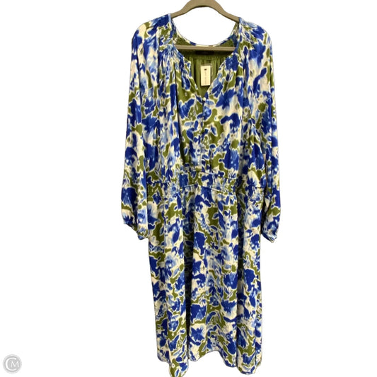 Dress Casual Maxi By Lane Bryant In Blue & Green, Size: 4x