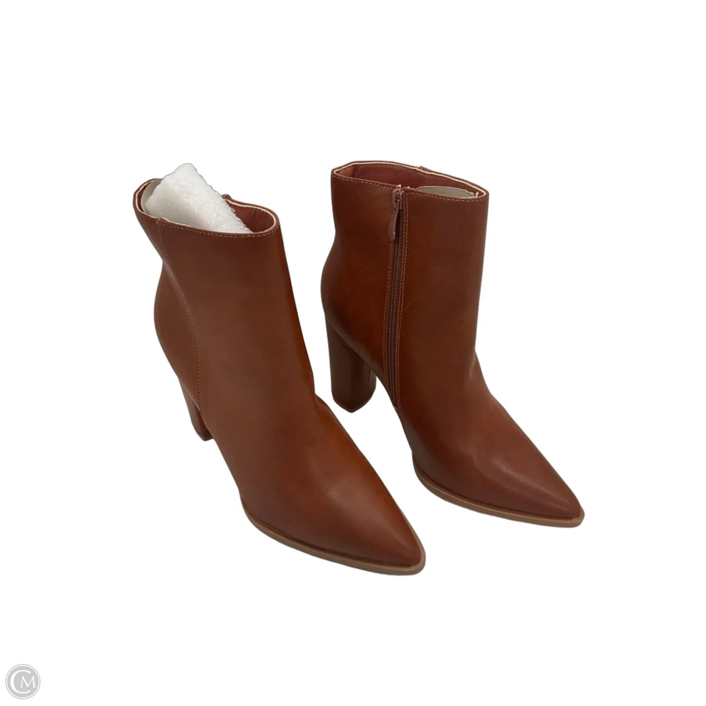 Boots Ankle Heels By Cmc In Brown, Size: 9