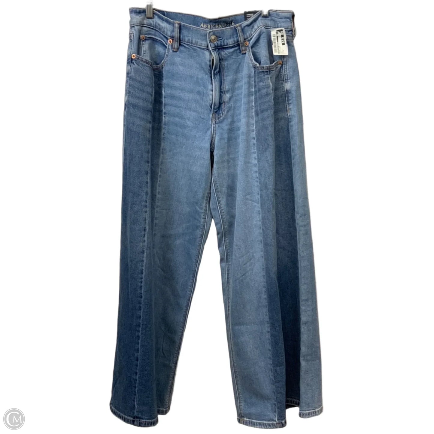 Jeans Wide Leg By American Eagle In Blue Denim, Size: 8