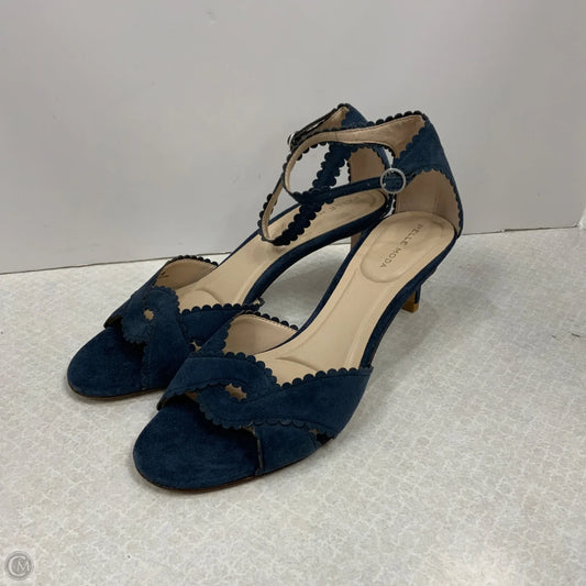 Sandals Heels Kitten By Pelle Moda In Blue, Size: 9