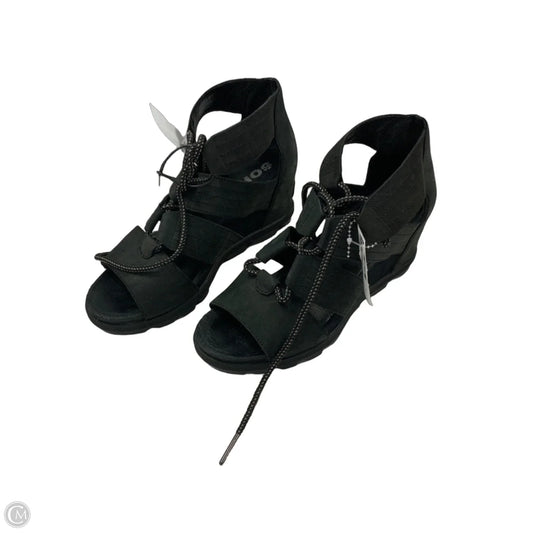 Sandals Heels Wedge By Sorel In Black, Size: 9
