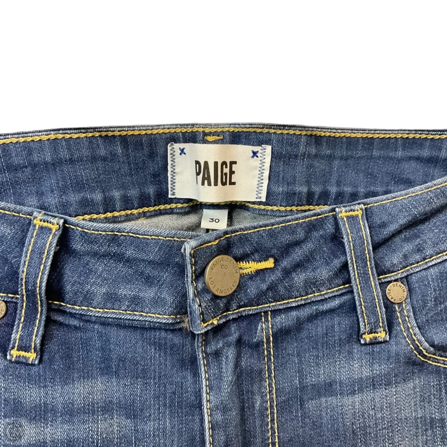 Jeans Straight By Paige In Blue Denim, Size: 10