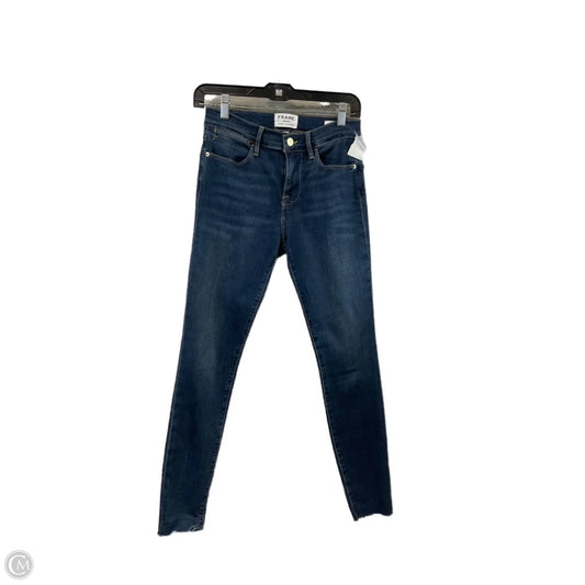 Jeans Skinny By Frame In Blue Denim, Size: 4