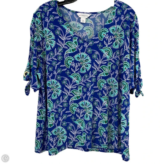 Top Short Sleeve By Liz Claiborne In Blue, Size: Xxl