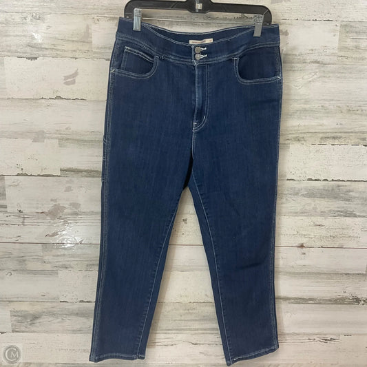 Jeans Straight By Levis In Blue Denim, Size: 14