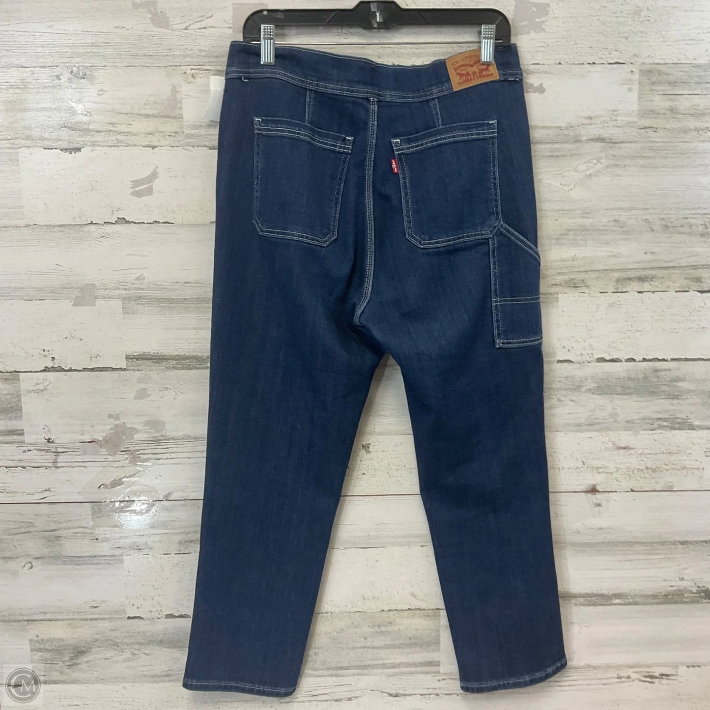 Jeans Straight By Levis In Blue Denim, Size: 14