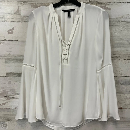 Blouse Long Sleeve By White House Black Market In White, Size: Xs